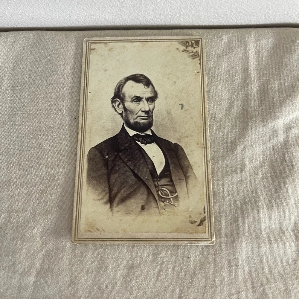 Abraham Lincoln Portrait Card Carte De Visite CDV Picture Photo Rare Negative - Picture 2 of 6